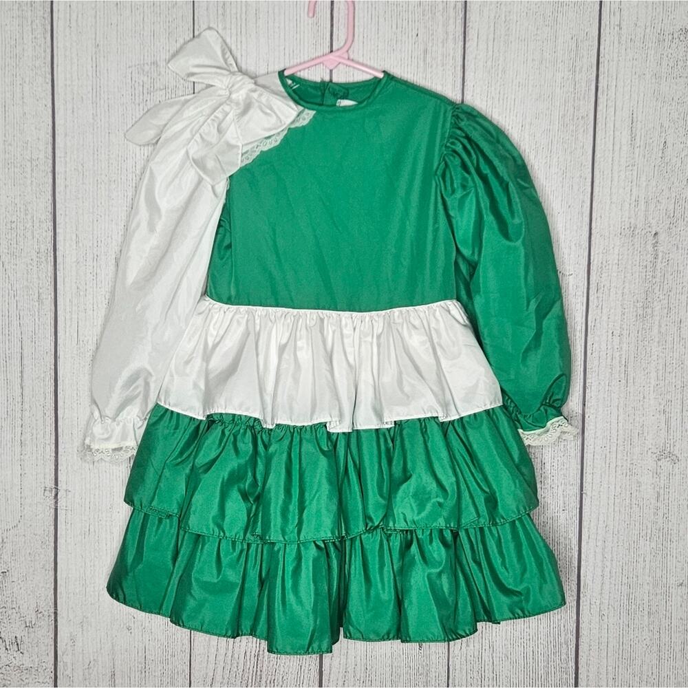 Martha's Miniatures We're Fussy Green & White Vintage Dress, size 6X